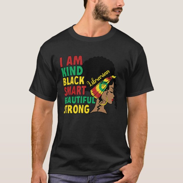 Black Librarian African American Library Worker T Shirt (Framsida)