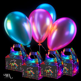 Black Light Neon Birthday Cocktails Presentaskar