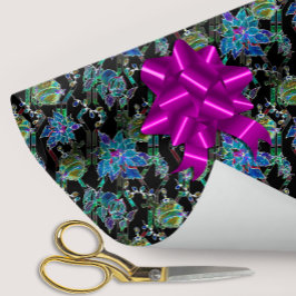 Black Light Neon Glow Julafton Poinsettia Ornament Presentpapper