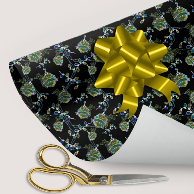 Black Light Neon Glow Julafton String Ljus Ornamen Presentpapper (Skapare uppladdad)