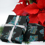 Black Light Neon jul Poinsettia Mönster Presentpapper<br><div class="desc">Vi presenterar vårt svarta ljus, nyans jultomte Poinsettia mönster-design! Den här svarta ljussken gör att din Julklapp glöd glöder! Neon Poinsettia mönster är perfekt för barn, ungdom och tonåringar. Den här designen har metallisk färg och är festlig, och får dina gåvor att framträda under träd. Slå helt enkelt in presenter...</div>