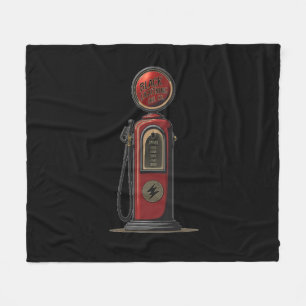 Black Lightning Oil Company Retro Gas Pump Fleecefilt
