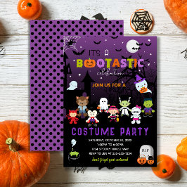 Black Lila Bootastic Halloween Costume Party Inbjudningar