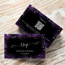 Black lila bröllop webbplats OSA QR-kod