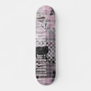 Black lila c collage Art på skateboard