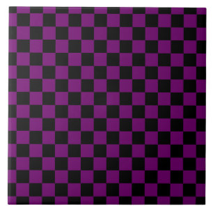 Black Lila Checkboard Mönster Kakelplatta