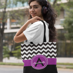 Black Lila Chevron Tygkasse