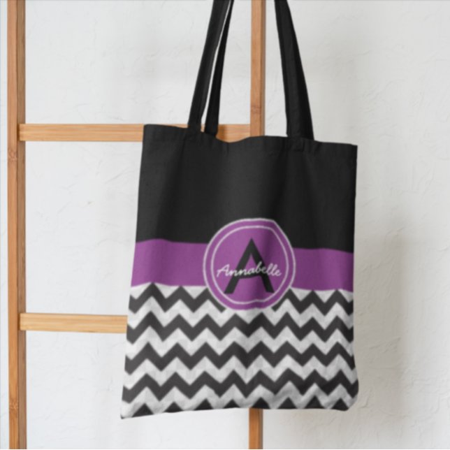 Black Lila Chevron Tygkasse (Skapare uppladdad)