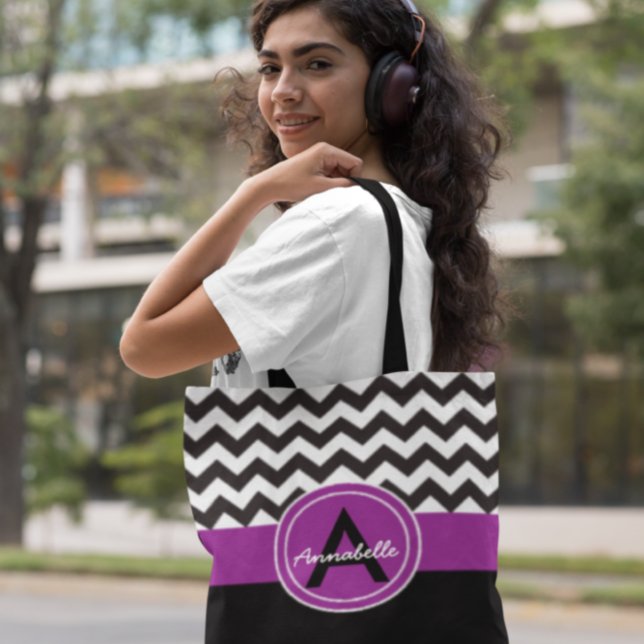 Black Lila Chevron Tygkasse (Skapare uppladdad)