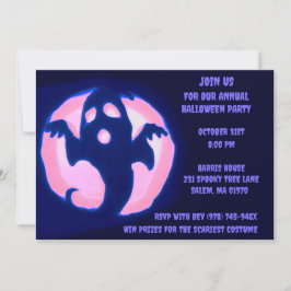 Black Lila Ghost Spooky Halloween Gholyst Party Inbjudningar