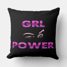 Black Lila Girl Dekorativ kudde Power