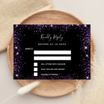 Black lila glitter elegant bröllop OSA