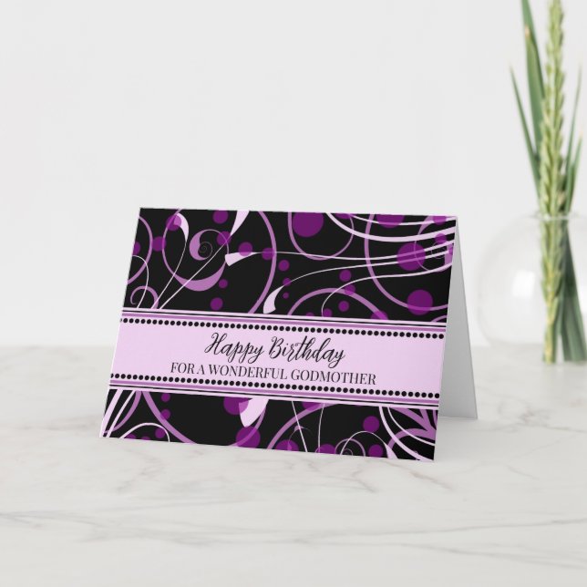 Black Lila Godmor Birthday Card Kort (Framsida)