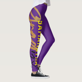 Black Lila Gult Gold Foil Grad Year Chic  Leggings
