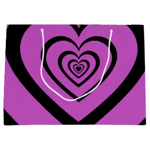 Black Lila Hypnotic Heart Kärlek Mönster