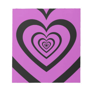 Black Lila Hypnotic Heart Kärlek Mönster Anteckningsblock