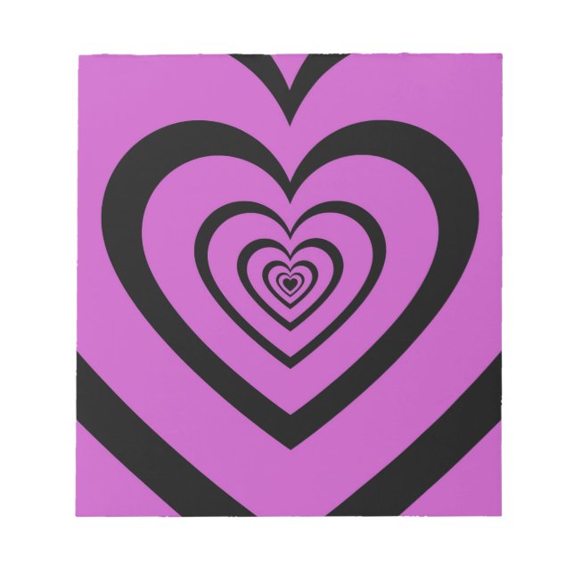 Black Lila Hypnotic Heart Kärlek Mönster Anteckningsblock (Framsida)