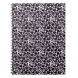 Black Lila Leopard Print Anteckningsbok