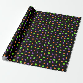 Black Lila Lime Green Orange Polka Dot Presentpapper