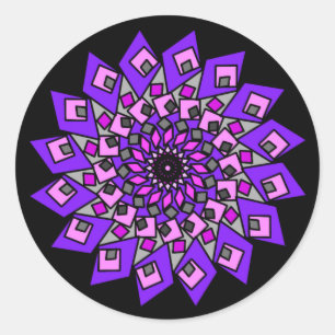 Black Lila Rosa Cosmic Diamond Stickers Runt Klistermärke