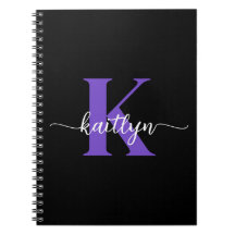 Black Lila Script Monogram