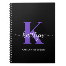 Black Lila Script Monogram