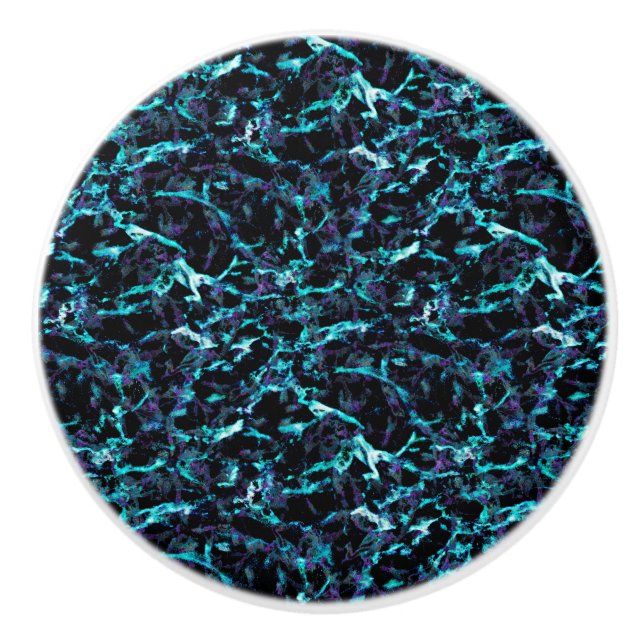 Black Lila & Shocking Electric Aqua Blue Knopp (Framsidan)