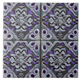 Black Lila & Teal Tuscan Stil Simulated Mosaic Kakelplatta