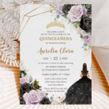 Black Lilac Ro Blommigt Quinceañera Sweet sixteen