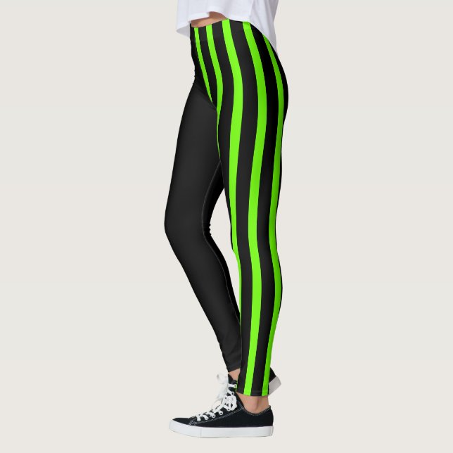 Black & Lime Jester Leggings (Vänster)