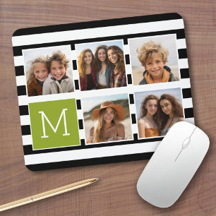 Black Limpe Stripe Photo Collage Anpassningsbar Mo Musmatta