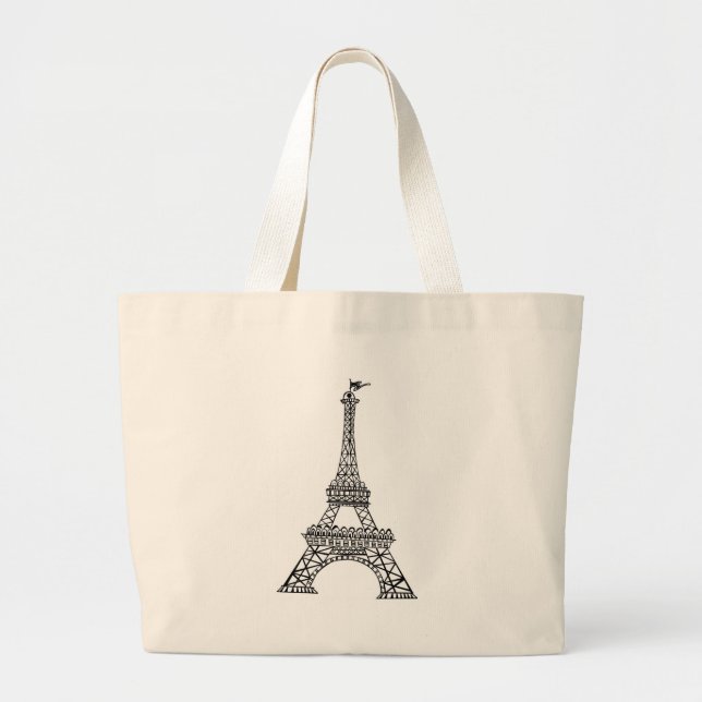 Black Line Eiffel Torn Jumbo Tygkasse (Framsidan)