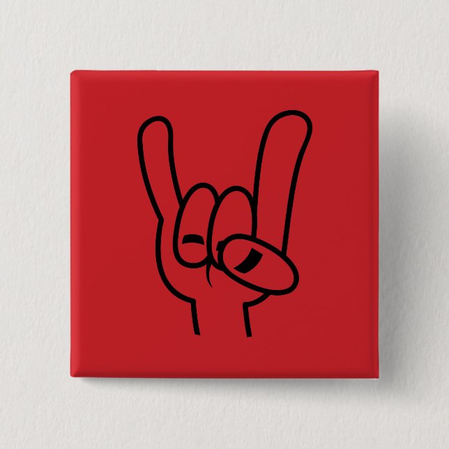 Black Line för tungt Metall Djävulen Knapp (Framsida)