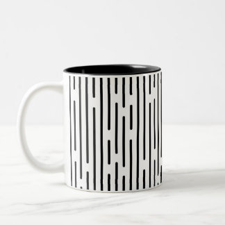 Black Line Geometric Pattern Två-Tonad Mugg