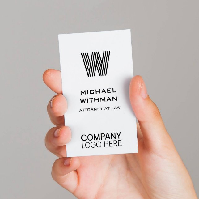 BLACK LINE MONOGRAM CORPORATE LOGO QR CODE VISITKORT (Skapare uppladdad)