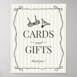 Black Lingerie Bachelorette Cards och Gifts Sign Poster