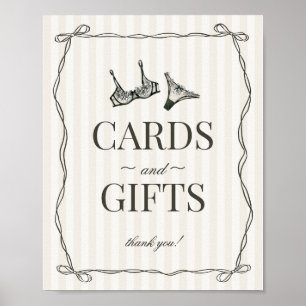 Black Lingerie Bachelorette Cards och Gifts Sign Poster