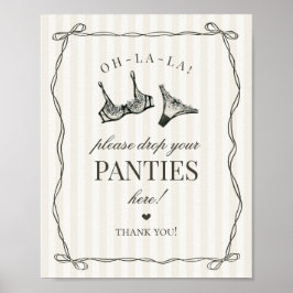 Black Lingerie Bachelorette Panties, signera Poster