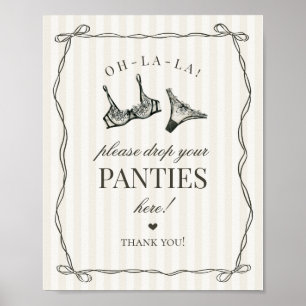 Black Lingerie Bachelorette Panties, signera Poster