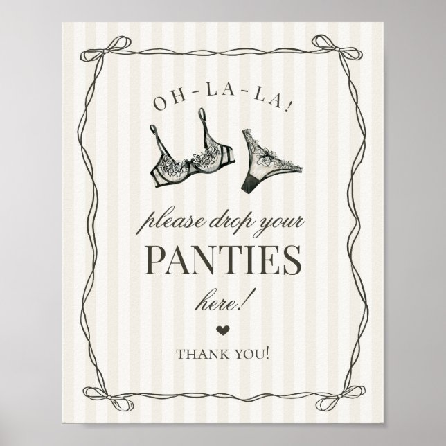 Black Lingerie Bachelorette Panties, signera Poster (Framsidan)