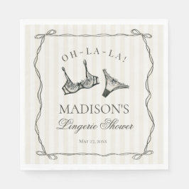 Black Lingerie Shower Bachelorette Bord Decor Pappersservett