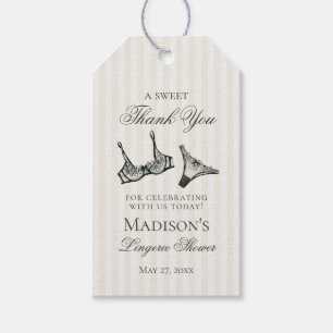 Black Lingerie Shower Bachelorette Möhippa Favor Presentetikett