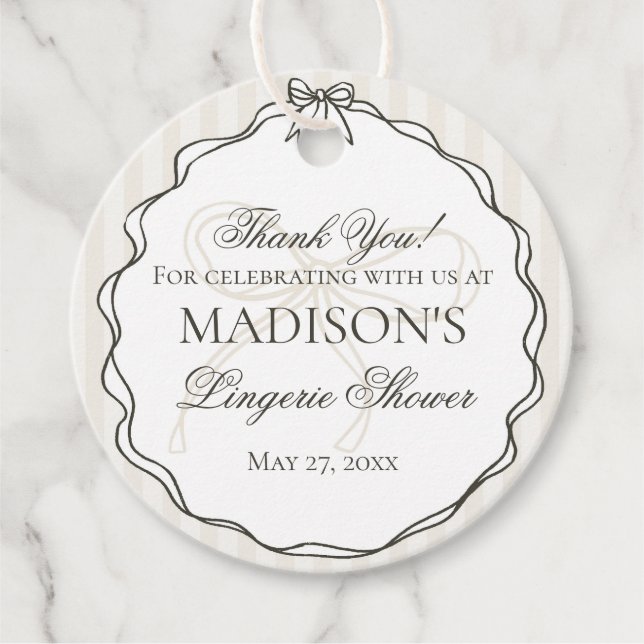 Black Lingerie Shower Bachelorette Party Möhippa Gåvor Etiketter (Framsida)
