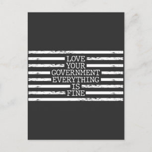 Black Linjer Redacts Conspiracy Theory Government Vykort