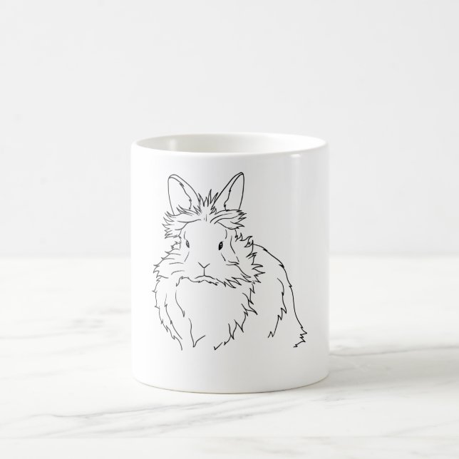 Black Lionhead Rabbit Gift Kaffemugg (Center)
