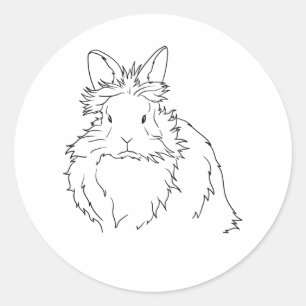 Black Lionhead Rabbit Gift Runt Klistermärke