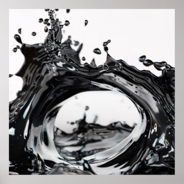 Black Liquid Harmony Poster