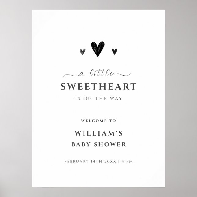 Black Little Baby Baby Shower Poster (Framsidan)