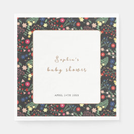 Black Little Wildblomme Ram Baby Shower Pappersservett