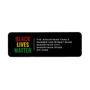 BLACK LIVES ÄRENDE RETURADRESS ETIKETT